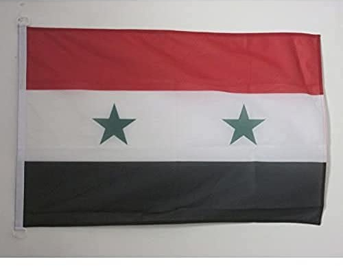 AZ FLAG Bootsflagge Syrien 45x30 cm Syrische Mesh-Polyester Kunststoffringe