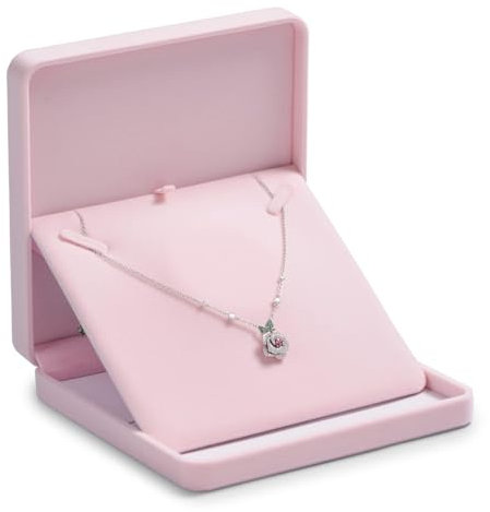 Oirlv Rosa Samt Große Halskette Box,Schmuckkästen,Schmuckbox Für Geburtstag,Valentinstag,Jubiläum,Einkaufszentrum Zähler Schmuckdisplay