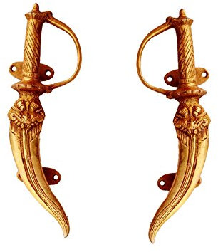 Purpledip Türgriff / Fenstergriff Royal Swords aus Messing, 2 Stück (11133a)
