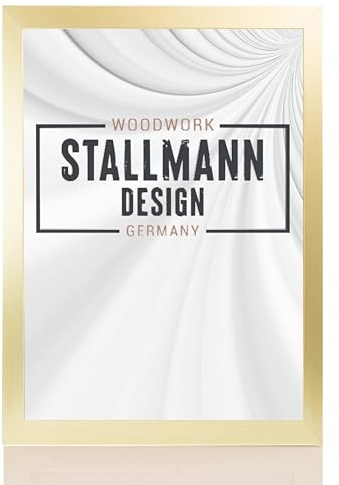 Stallmann Design 'New Modern' Bilderrahmen 60 x 90 cm | Farbe: Gold gebürstet | eleganter Frame für Ihre Fotos und Motive