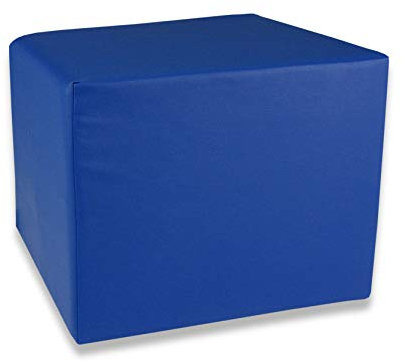 Fränkische Schlafmanufaktur Stufenlagerungswürfel, Bandscheibenwürfel, Lagerungswürfel, mit Soft-Kunstlederbezug, ca. 45x40x35 Farbe Blau