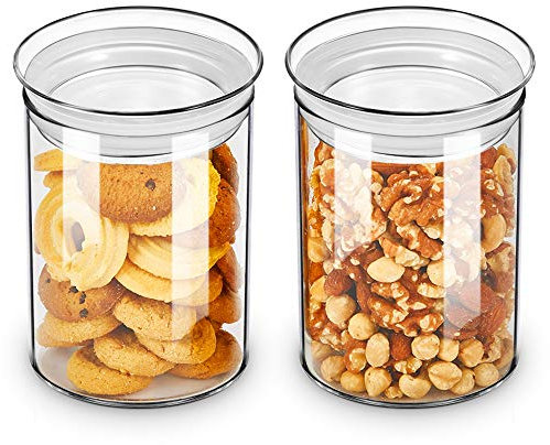 ZENS 800ml Vorratsgläser mit deckel 2er Set, Klar Vorratsdosen Glas mit Deckel Luftdicht, Küche Glasbehälter mit Deckel, Borosilikatglas Vorratsglas Aufbewahrungsgläser für Tee, Keks, Zuckerdosen