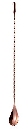 Bar Long Handle Spoons Spiral Stainless Steel Bartender Mixing Spoon Cocktail Shaker Spoon (1Pack- 30cm Rose Gold)