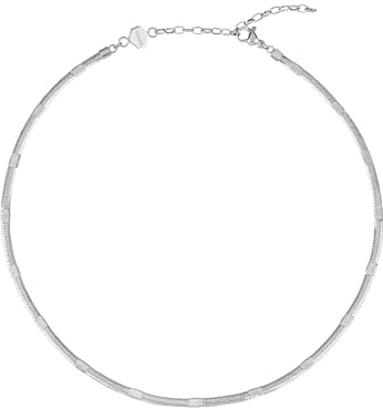 Breil - Damenhalsband Kollektion Sinuous TJ3092 - Damenschmuck - Edelstahl-Halsband für Damen, mit Karabinerverschluss und Hochglanzoberfläche, Silber - Verstellbare Länge von 35 cm bis 40 cm