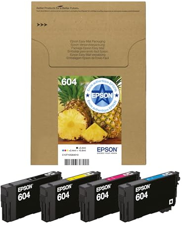 Epson Tinta Original Multipack 4 Colores 604 - Cartucho Negro, Cian, Magenta y Amarillo en Tamaño Estándar, EasyMail