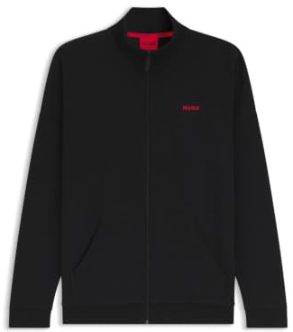 HUGO Herren Geek Sz35 Ledergürtel mit roten Nähten und Logo-Schließe