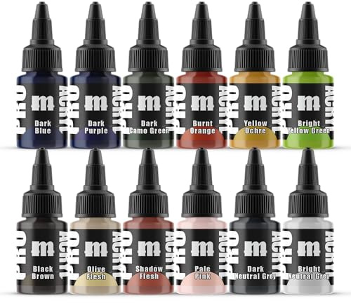 Monument Hobbies Pro Acrylfarben-Set, 22 ml, Miniaturfarbe für Wargames, ungiftige Acrylfarbe, kompatibel mit Pinsel- und Airbrush-Maltechniken, Erweiterungsset 1