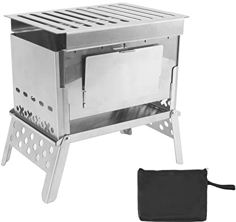 Barbecue à Charbon Portable Et Fumoir, Barbecue Pliable, Réchaud De Cuisson Amovible En Acier Inoxydable Pour Jardin, Camping, Pique-nique, Voyage, Cuisine