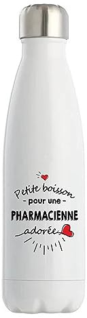 Gourde Isotherme Pharmacienne adorée femme | Bouteille 50cl Idée Cadeau Femme Humour Collègue famille Anniversaire Noël