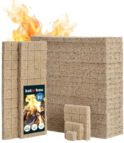 KOTARBAU® Accendifuoco per camino, 1200 pezzi, a forma di cubo, in lana di legno
