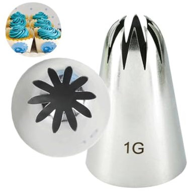 BKEKM Pastry Nozzle 1b/1c/1e/1g Large Icing Piping Nozzles Confectionery Cake Tool Cupcake Stainless Steel Cookies Piping Nozzle