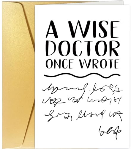 Spercy Lustige Doktor-Abschluss-Karte, Karte für Arzt, Doktor-Dankeskarte, Jokey Doktor-Handschriftkarte, Doktorats-Abschlussgrußkarte, A Wise Doctor Once Wrote