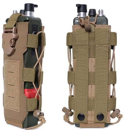 HOUSON Taktische Flaschenhalter, Nylon Trinkflaschenhalter Rucksack Flaschenhalter Militär Trinkflasche Beutel für Wandern Fahrrad Laufen Camping Khaki