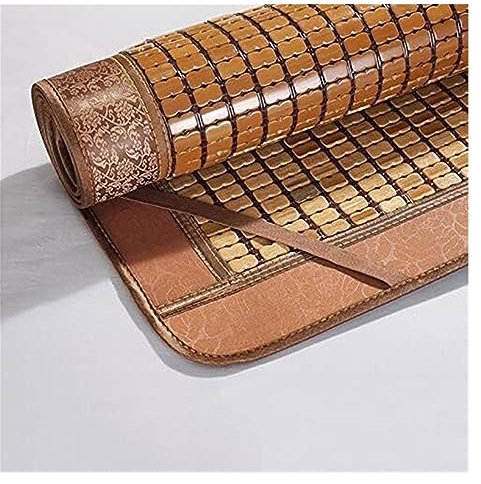 Sommer-Schlafmatte Sommer-Kühl-Isomatte Atmungsaktive, Glatte Matte, Bambus-Sommerschlafmatte, Kühlende Matratzenauflage, Klimaanlagenmatte Bambusmatten-Bett Sommerschlafmatte (Color : A, Size : 200