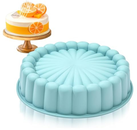 Wzhtuzi Silikon Backform 26 cm Rund Silikonform Kuchenform Silikonformen für Schichtkuchen Käsekuchen Regenbogenkuchen und Schokoladenkuchen