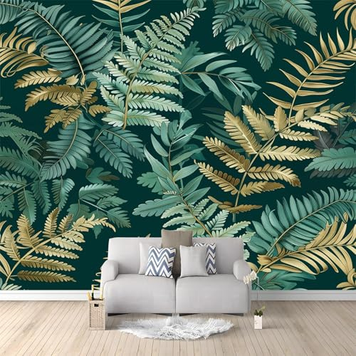 Fotomurales no tejido Hoja De Palma De Hoja Nórdica 200x140 cm Papel Pintado Decoración de Pared moderna, Murales póster efecto 3D, Decorativos Murales para Dormitorio Salón TV Pared