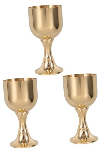 Garneck 3pcs Vintage Style Goblet Wine Glasses Retro Liquor Cup for Wine Lover