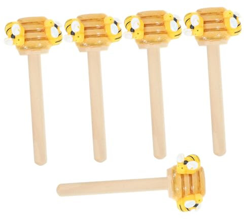 VOSAREA 5pcs Bee Ornament Honey Dipper Decor for Party Tiered Tray Bee Festival Table Decor