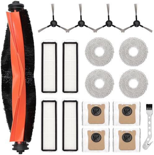 DianSung Accessori di ricambio per Xiaomi X20 Max, X20 Pro aspirapolvere robot,1 Spazzola a Rullo + 4 Panni + 4 sacchetti + 4 spazzole laterali + 4 filtri + spazzola