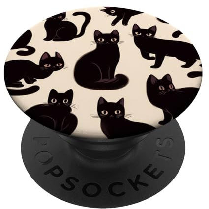 Black Cat PopSockets Adhesive PopGrip
