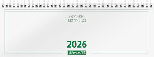 BRUNNEN Tvärterminbok Mod. 772 2026 | 297 × 105 mm, kartong, vit
