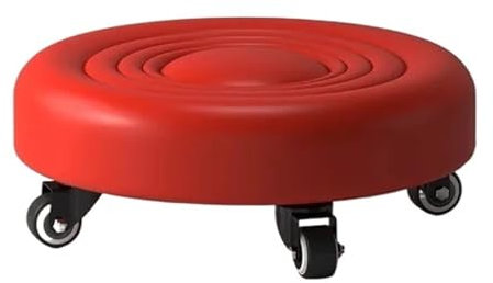 Shop Seat Pulley Niedriger Hocker, Weicher Rollhocker Mit Niedriger Höhe, Lederhockersitz Mit Rad, Für Zuhause, Büro, Garagenwerkstatthocker(B Braun)