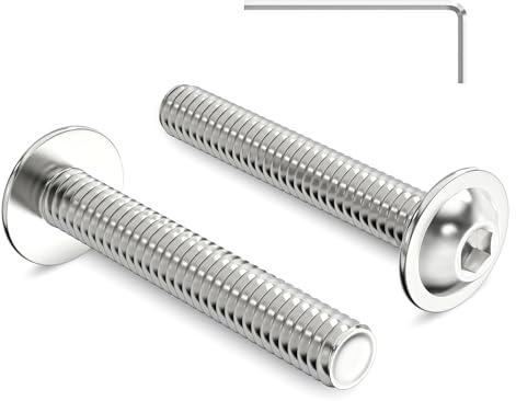 Zuyya M4 x 25 mm Linsenkopfschrauben mit Flansch, M4 Schrauben, 20 Stück | Innensechskant Antrieb, Edelstahl A2 V2A Schrauben, Flachkopfschrauben Vollgewinde mit Innensechskantschlussel