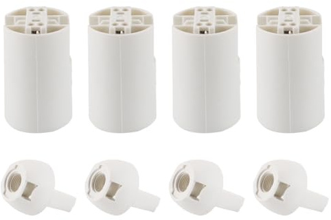 Enwye Set di 4 portalampade a Vite E14 con Filettatura M10×1, Supporto per Lampada espositiva, Tensione Massima 250 V, Potenza 80 W (Bianco)