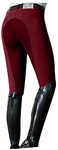 Reitleggings Damen High Waist In Schmaler Passform Leggings Kontrast Atmungsaktives Schnell Trocknend Reithose Outdoor Sporthose Für Reitsport Pferdetraining Mit Taschen Und Gürtelschlaufen,S-Xxl