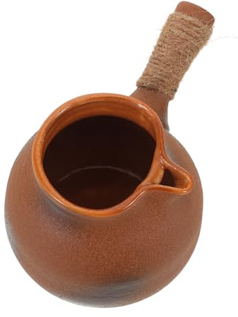 Bollitore da Tè Asiatico da Fornello in Terracotta 800 Ml | Uso Outdoor e Campeggio, Estetica Tradizionale in Argilla, Capacità Ampia Ritenzione del Calore