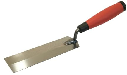 Masonry Steel Margin Trowel, 8 x 2 Inches, High-Hardness Steel Blade, Ergonomic Rubber Handle