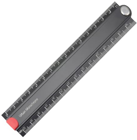 Regla Plegable | 30 Cm Regla Metálica Plegable A 90 Grados,Marcas Precisas Herramienta de Medición Geométrica,Uso En Educación Y Aula