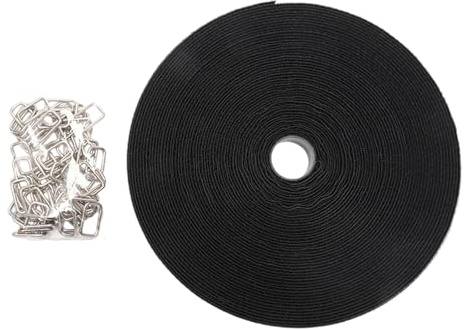 Brida de cables reutilizable extra ancha de 10 m, rollo de 50 clips fuertes de nailon con bloqueo automático para agrupación eléctrica, necesidades de gancho y cierres fuertes