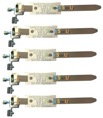 Collier de serrage de terre argenté pour câble électrique, radiateur, eau, tuyau de gaz, collier de terre réglable de 14 mm à 135 mm, sangles de liaison de terre vendues par lot de 1, 2, 5, 10 (5