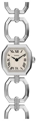 Fossil Harlow Damen-Armbanduhr aus Edelstahl, DREI Zeiger, Silber, 20 mm, Harlow