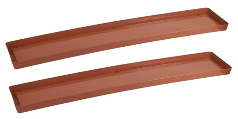 Tymar Sottovaso rettangolare per fioriera, 60 cm, set da 2 pezzi, modello IP (terracotta)