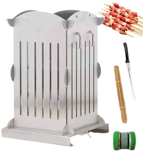 Boîte de Fabrication de Brochettes de Viande pour Barbecue, Machine À Brochettes avec 49/56/81 Trous Et 100 Bâtons, Facile À Démonter Et À Nettoyer, Machine À Brochettes de Viande en Acier 56 skewers