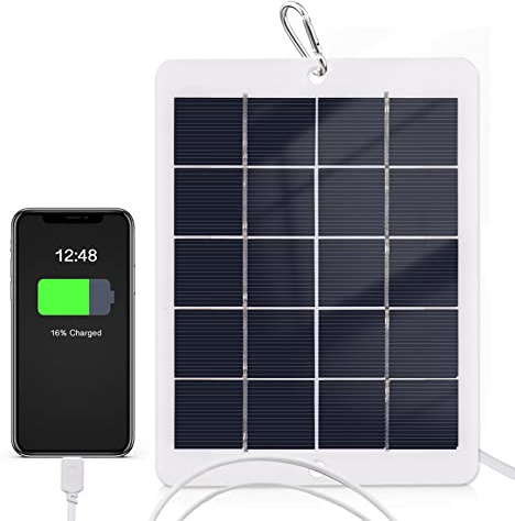 Tomvorks Portable Solar Panel Charger with High Conversion Efficiency for Camping, USB Plug for Mobile Phones Mini Fans LED Light, Easy to Carry Outdoor Activities