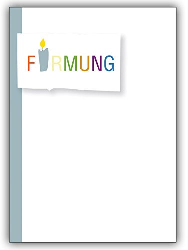 16 Christliche Grusskarten (16er Set): Reduzierte, schöne Glückwunschkarte zu Firmung • schöne Gruss Klappkarte mit Umschlag für Freunde und Familie
