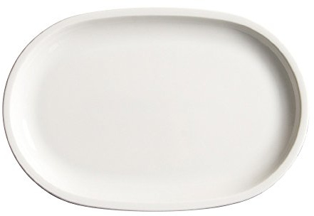 SATURNIA 5618725 Piatto Ovale Chicago in Porcellana, Bianco, Cm 25
