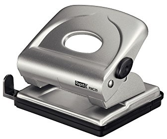 Rapid 21835502 Locher (25 Blatt, Anschlagschiene mit Formatvorgaben, Metall, FMC25) silber