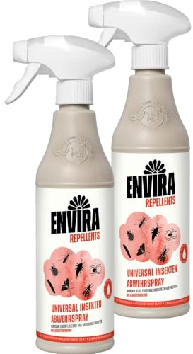 Envira Universal Insektenspray 2 x 500 ml gegen Trauermücken & Silberfische | Insekten Spray mit Langzeitwirkung gegen Lebensmittelmotten und weiteres Ungeziefer, Mittel gegen Insekten