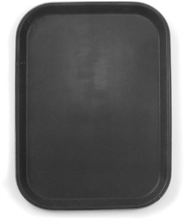 HENDI Plateau de Service, rectangulaire,Couche antidérapant en Caoutchouc, Multi-Usage, pour Buffet, Fast Food et Restauration Rapide, 255x355x(H) 20mm, Polypropylene, Noir
