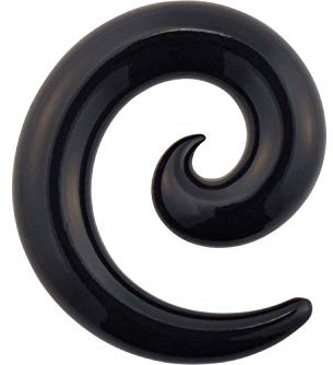 PIERCINGLINE Spirale d'extension en acrylique - Noir - Piercing d'oreille - Taille au choix, Außendurchmesser: 8mm, Acrylique, Sans