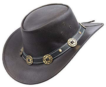 Black Jungle YARRAM Lederhut, Westernhut, Australienhut, Cowboyhut Concho