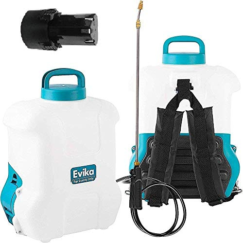 Akku Drucksprüher 16 Liter, 12V Li-Ion Batterie, Elektrisch Unkrautvernichter Rückenspritze, Autopump, 110cm Teleskop-Sprühlanze, einstellbare Messingdüse, gartenspritze spritzgerät unkrautspritze
