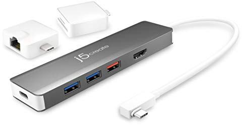 j5create 9 in 1 USB-C Hub SuperSpeed+ Type C Adapter w/Ethernet, microSD/SD 4.0, 4K HDMI, USB-C 3.1 Gen2 Port, PD 100W Compatible for MacBook Pro/Air, XPS, Chromebook, and Other USB C Laptops (JCD375)