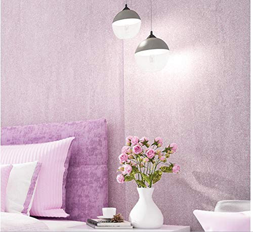 Vlies Tapete 3D Wandtapete Einfache Farbe Tapete TV-Hintergrund Flieder lila Tapete für Verzieren Küchen-Schlafzimmer-Wohnzimmer 9.5mx0.53m