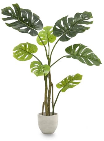 Maia Shop | Künstliche Monstera | Kunstpflanze | Splitphilo | Maße: 120 x 80 cm | Künstliche Pflanzen | Fake Plant | Plastik Pflanze | Deko | Deko Wohnzimmer