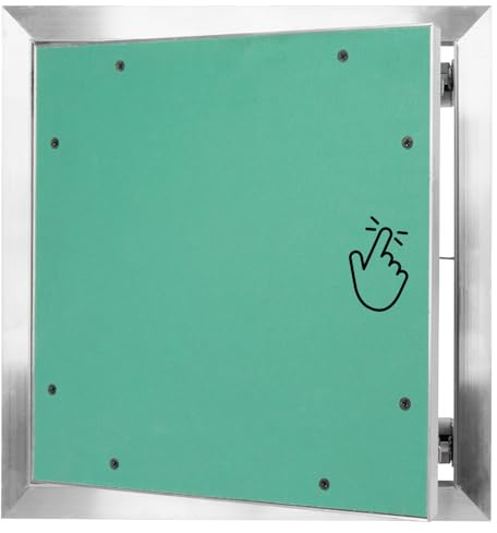 Repa Market Revisionsklapp för gips, 30 x 30 cm, aluminiumrevisionsklapp, gips för vägg och tak, kan kaklas för underhållsflik med push-click, åtkomstflik för VVS, installation och HVPS